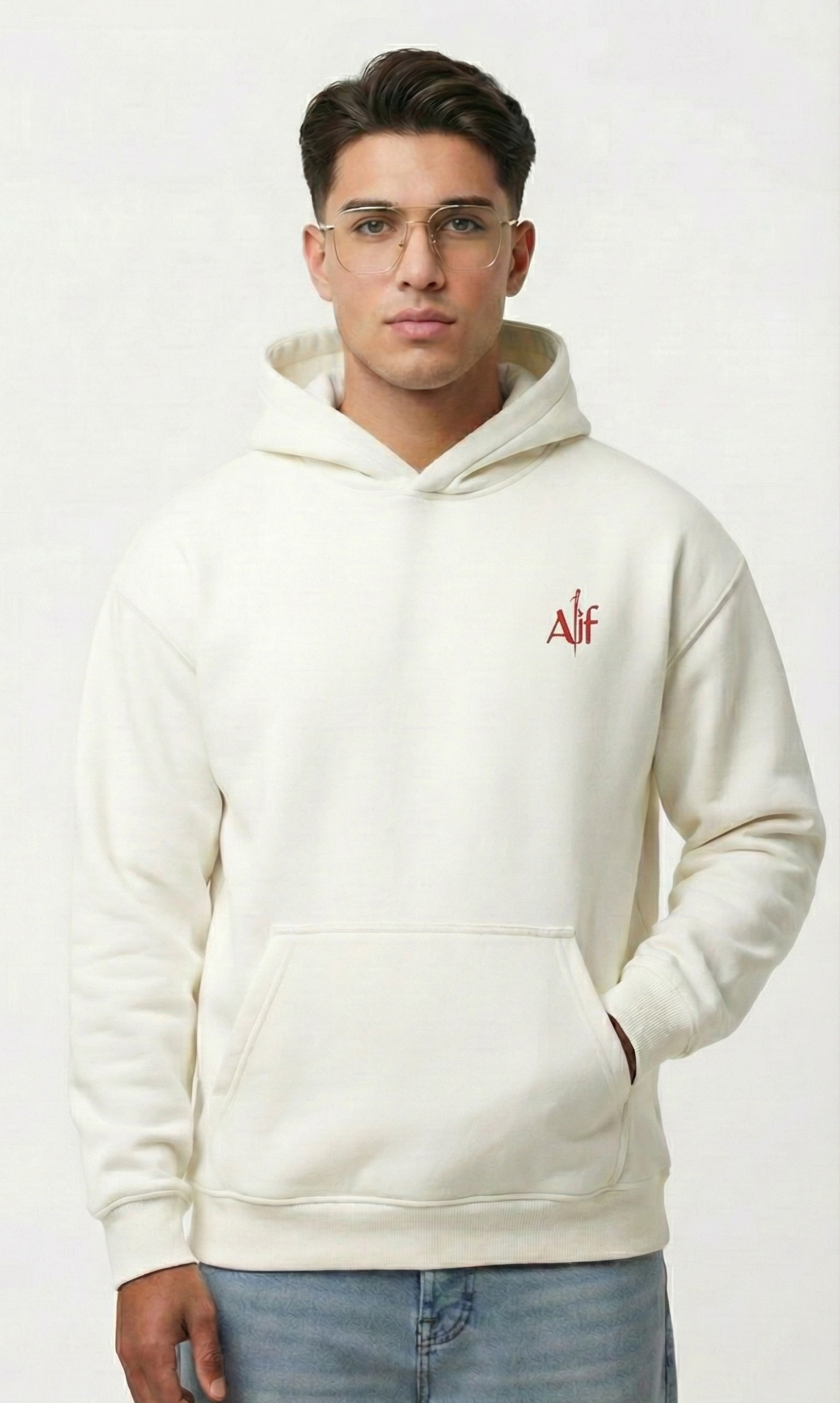 Faded Roses Hoodie White